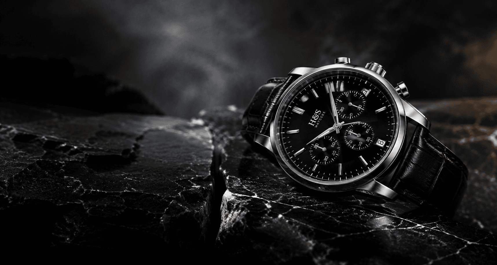 H&S Watches — Meridian Automatic Chronograph on a dark marble surface